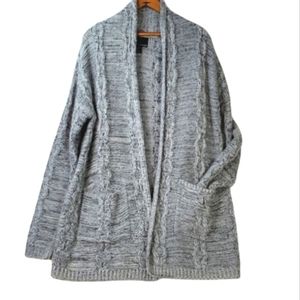 Cynthia Rowley Wool/Alpaca Blend Open Cable Knit Cardigan XL